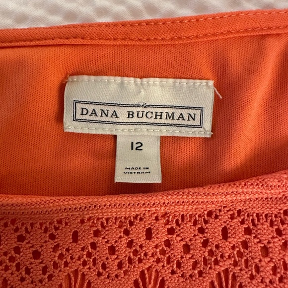 Dana Buchman Orange Lace Long Sleeve Dress - Picture 2 of 8